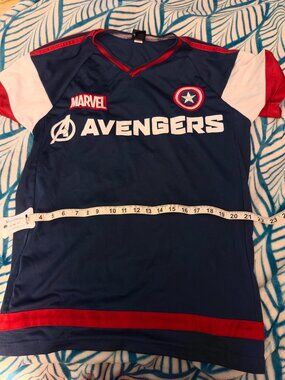 Marvel Our Universe‎ Captain America Rogers 41 Jersey Medium Navy Blue White